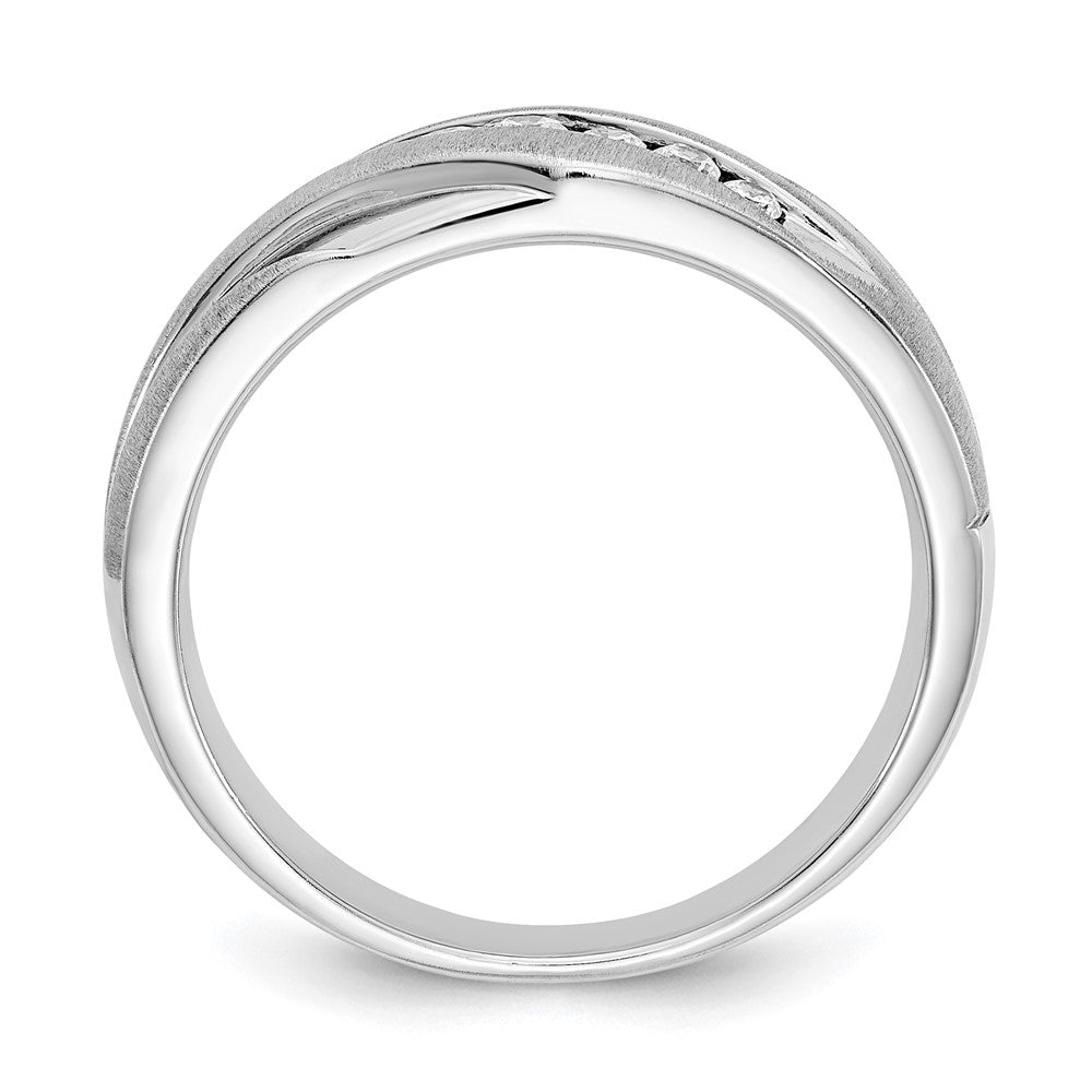 True Origin 14K White Gold Men's 1/4 carat Lab Grown Diamond VS+ F+ Complete Brushed and Polished Band