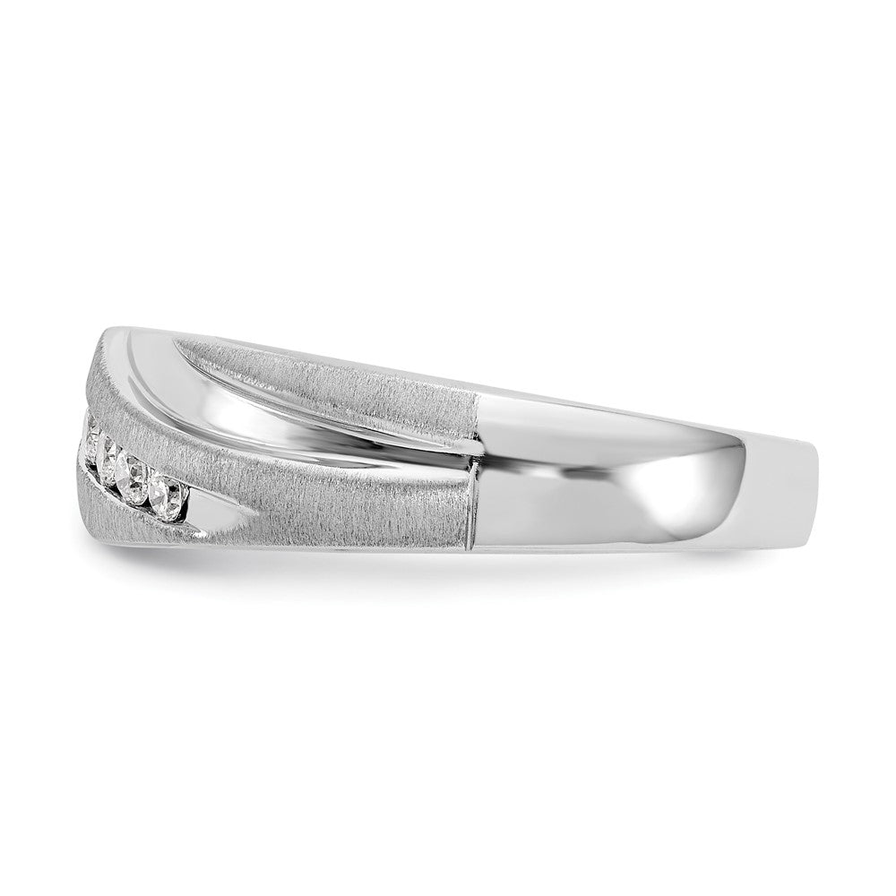 True Origin 14K White Gold Men's 1/4 carat Lab Grown Diamond VS+ F+ Complete Brushed and Polished Band