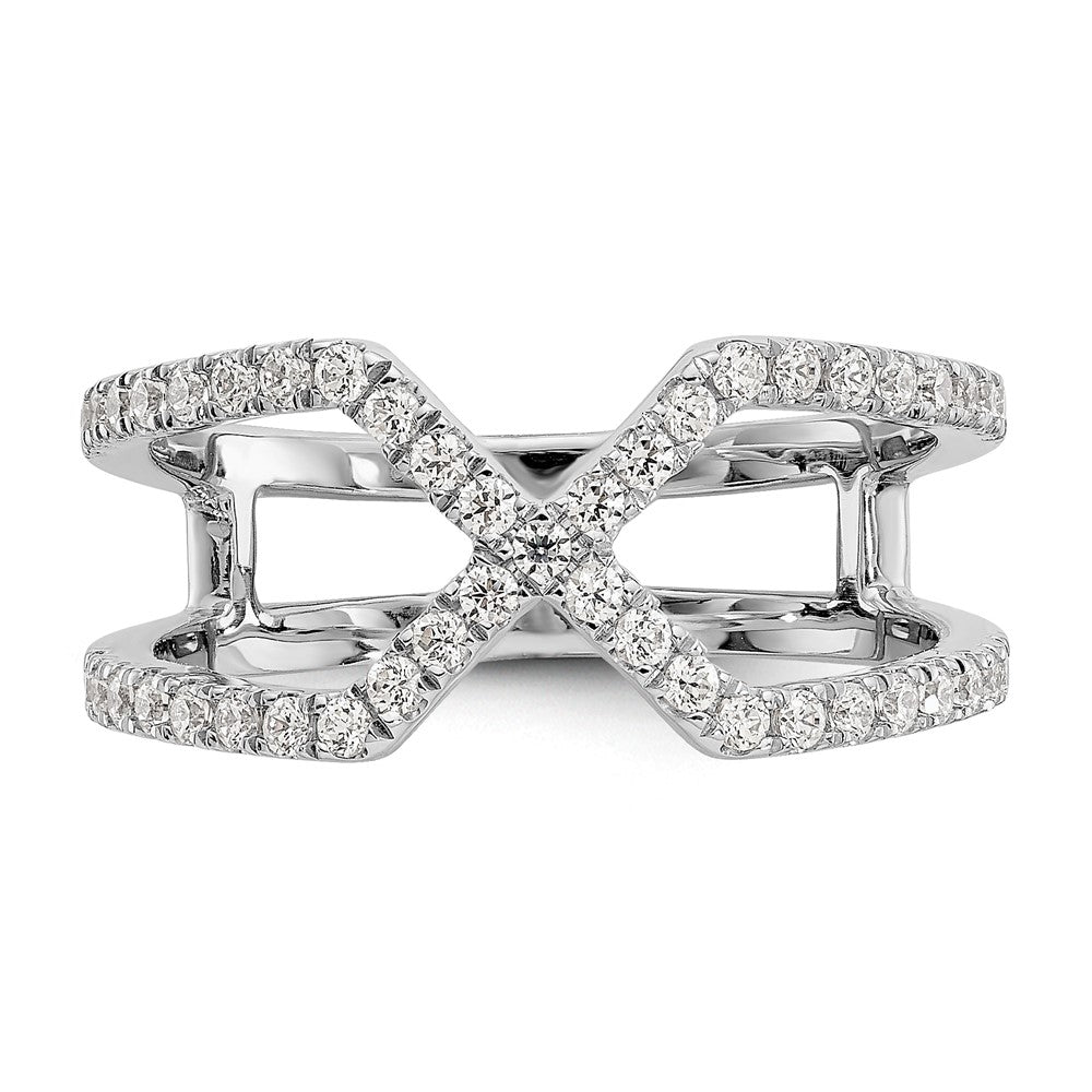 True Origin 14K White Gold 1/2 carat Lab Grown Diamond VS+ F+ Complete Geometric Ring