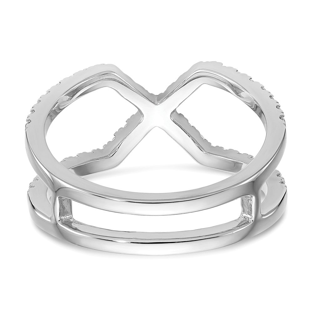 True Origin 14K White Gold 1/2 carat Lab Grown Diamond VS+ F+ Complete Geometric Ring