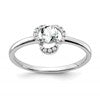 10k White Gold White Topaz and Diamond Ring