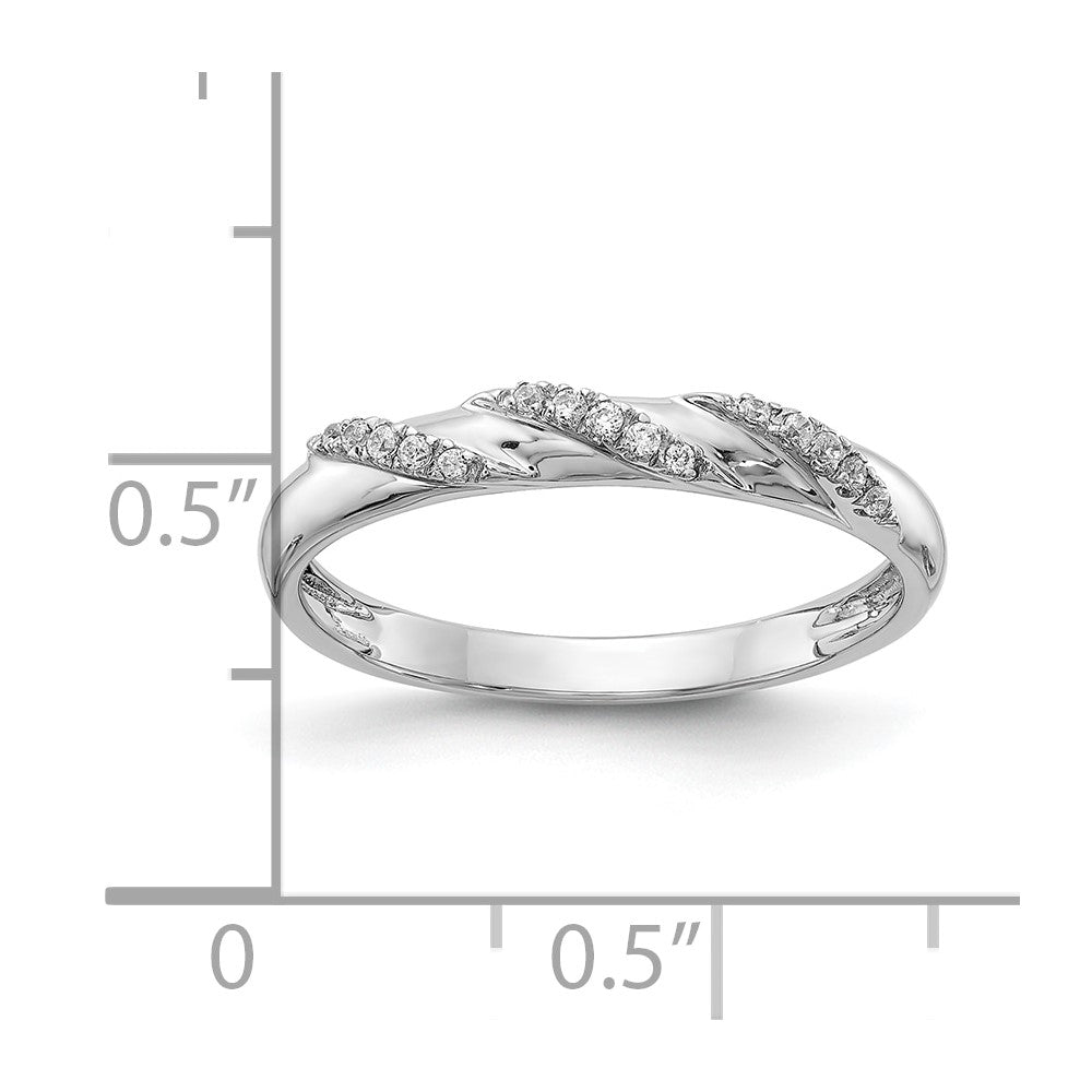 14K White Gold AA Quality 1/15 carat Diamond Trio Ladies Complete Wedding Band