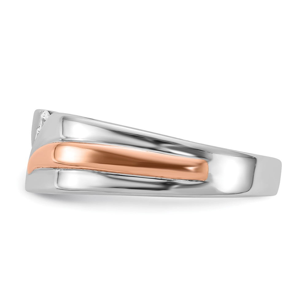 IBGoodman 14k Two-tone Rose and White Gold 1/5 carat Lab Grown Diamond VS/SI+ G+ Five Stone Complete Men's Ring