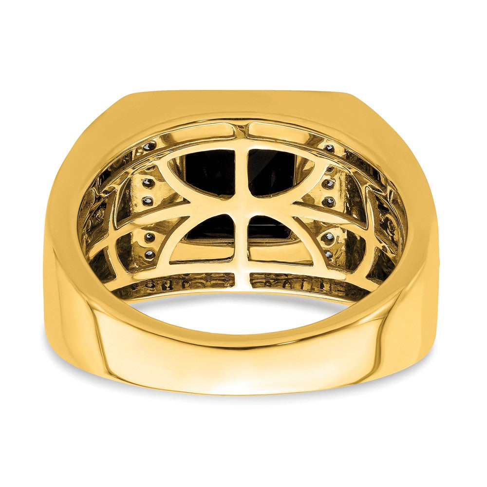 IBGoodman 14k 1/2 carat Lab Grown Diamond VS/SI+ G+ and Onyx Side Cross Men's Ring