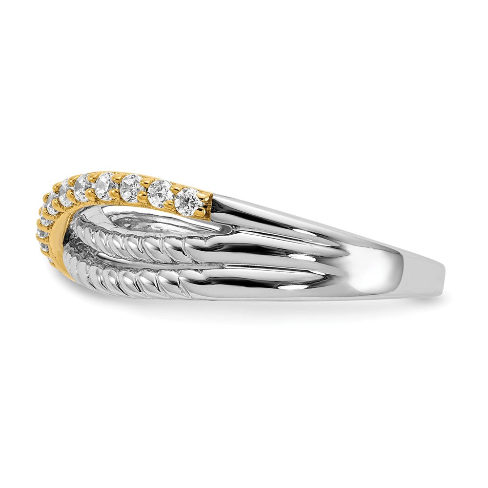 14k Two-Tone 1/4 carat Lab Grown Diamond VS/SI+ G+ Complete Twist Ring