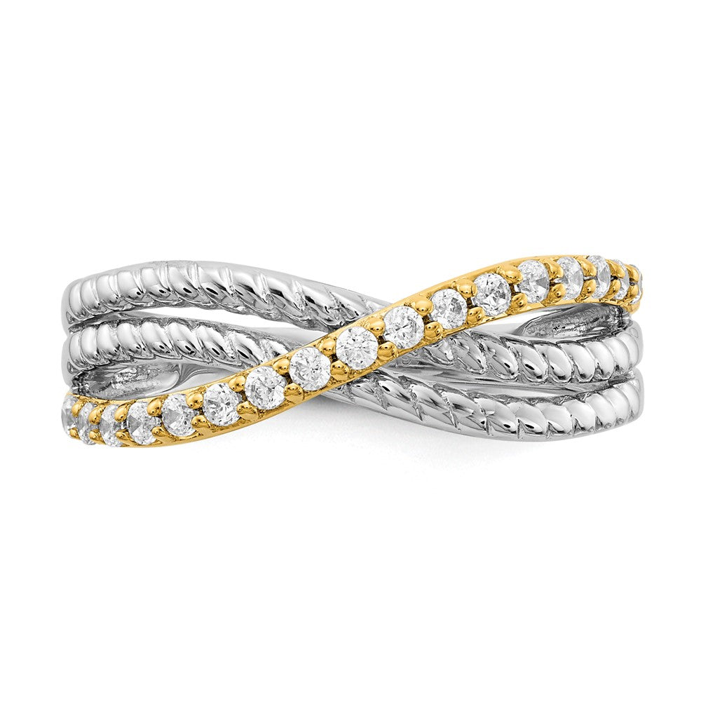 14k Two-Tone 1/4 carat Lab Grown Diamond VS/SI+ G+ Complete Twist Ring