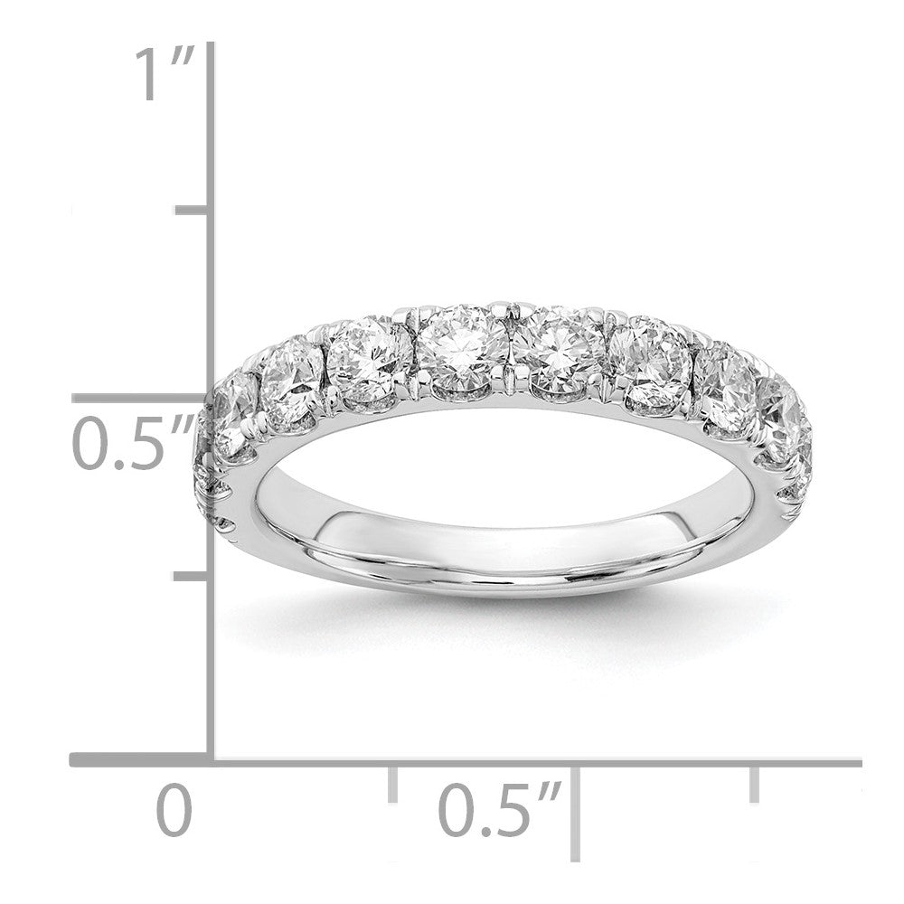 14k White Gold 1 1/2 carat Lab Grown Diamond VS/SI+ G+ Complete Wedding Band