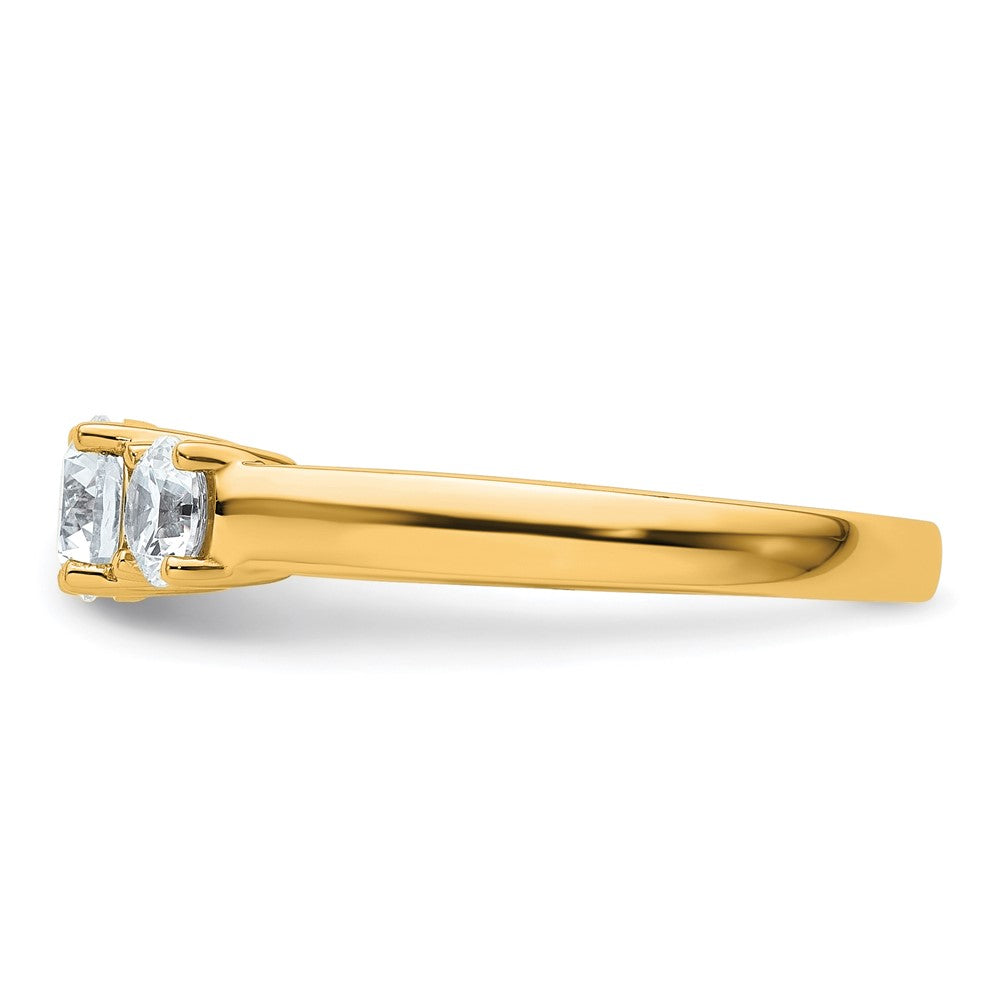 14k 1 carat Lab Grown Diamond VS+ F+ Three Stone Complete Engagement Ring