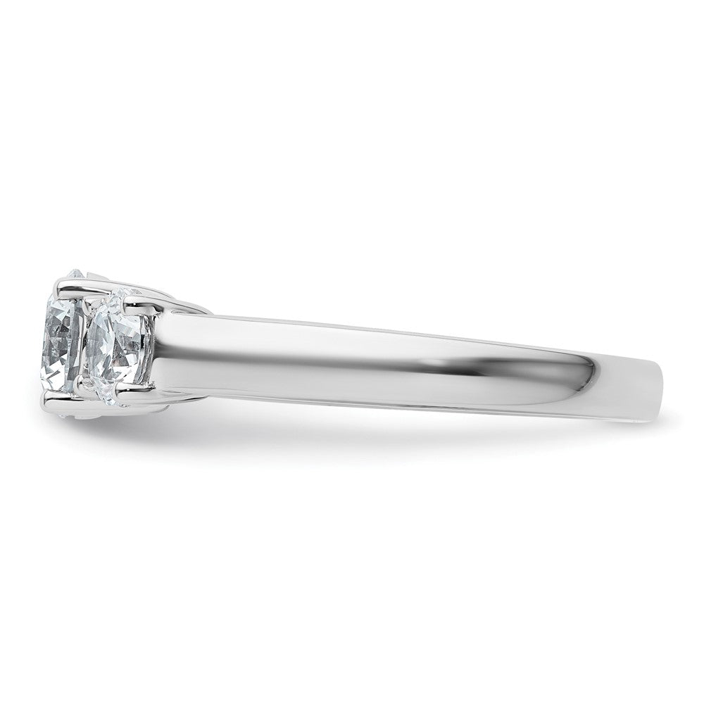14k White Gold 1 1/2 carat Lab Grown Diamond VS+ F+ Three Stone Complete Engagement Ring