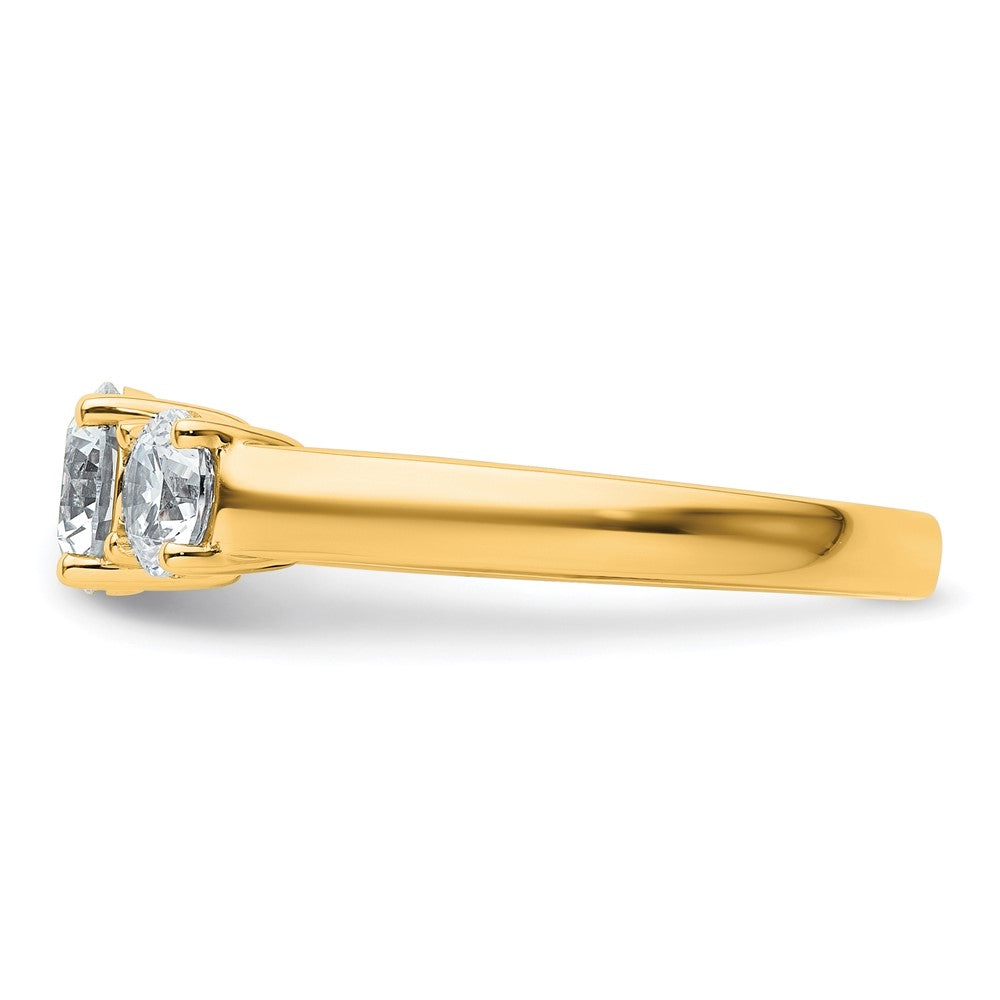14k 1 1/2 carat Lab Grown Diamond VS+ F+ Three Stone Complete Engagement Ring