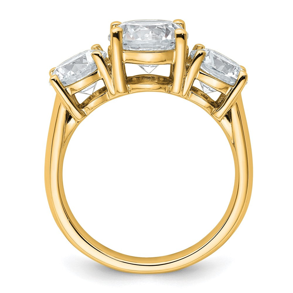 14k 4 carat Lab Grown Diamond VS/SI+ G+ Three Stone Complete Engagement Ring