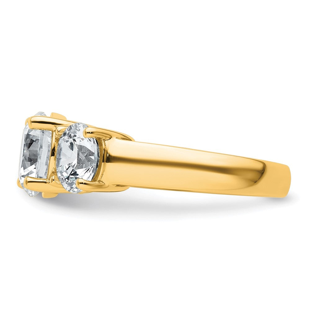 14k 4 carat Lab Grown Diamond VS/SI+ G+ Three Stone Complete Engagement Ring