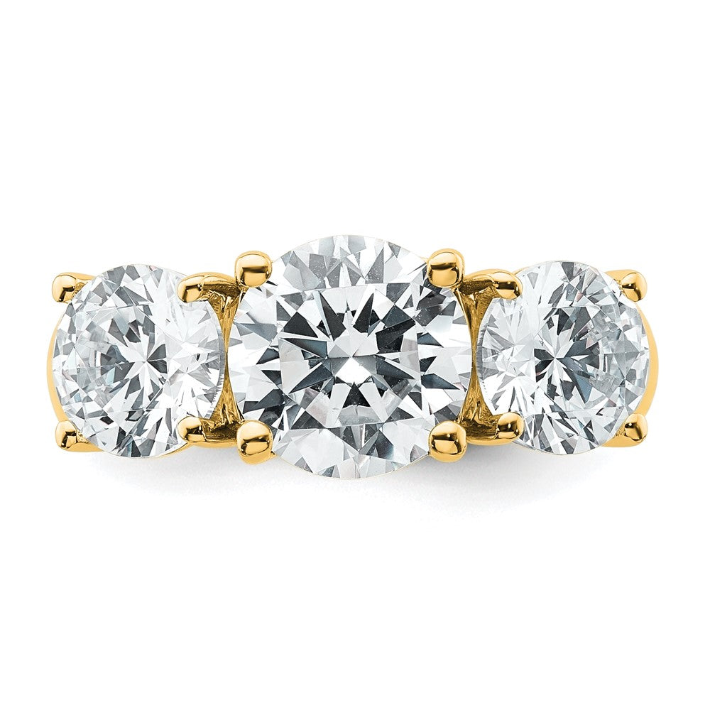 14k 4 carat Lab Grown Diamond VS/SI+ G+ Three Stone Complete Engagement Ring