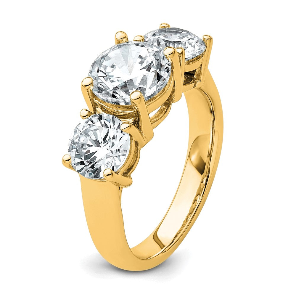 14k 4 carat Lab Grown Diamond VS/SI+ G+ Three Stone Complete Engagement Ring