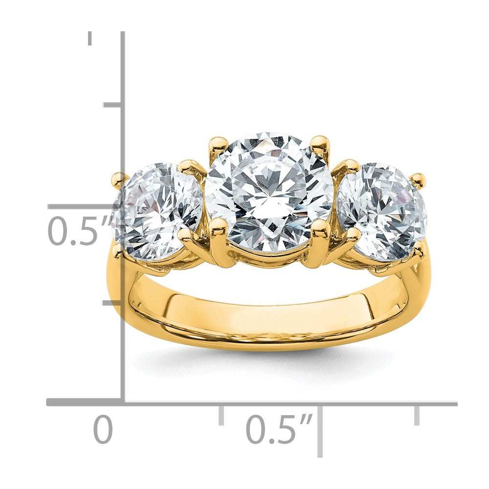 14k 4 carat Lab Grown Diamond VS/SI+ G+ Three Stone Complete Engagement Ring