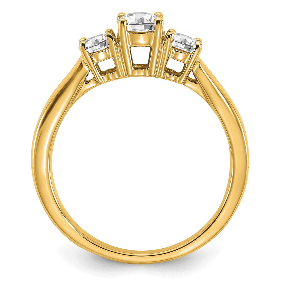 14k 3/4 carat Lab Grown Diamond VS/SI+ G+ Round Complete Three Stone Engagement Ring
