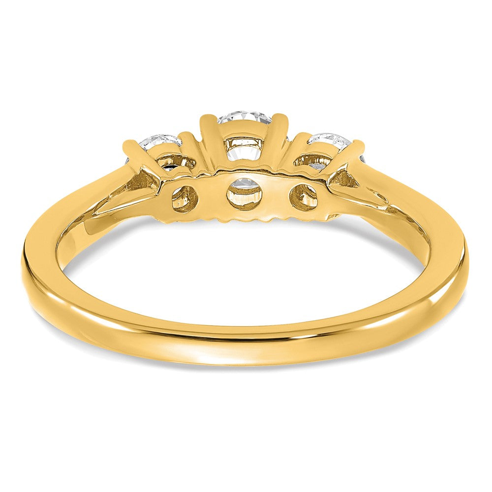 14k 3/4 carat Lab Grown Diamond VS/SI+ G+ Round Complete Three Stone Engagement Ring