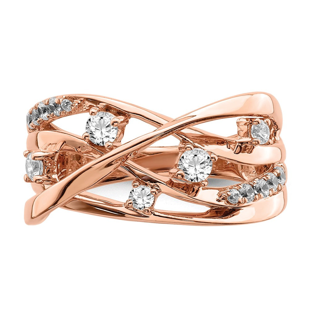 14k Rose Gold 1/5 carat Lab Grown Diamond VS/SI+ G+ Complete Fashion Ring