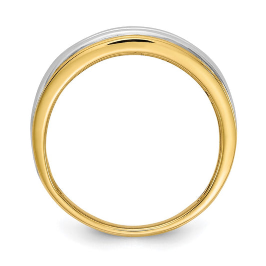 14k Two-tone 5-Stone 1/4 carat Diamond Complete Men's Channel Band