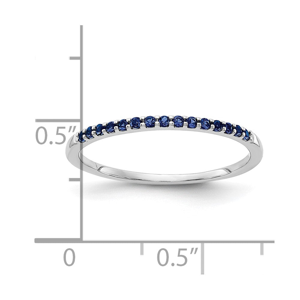 10K White Gold Blue Sapphire Band