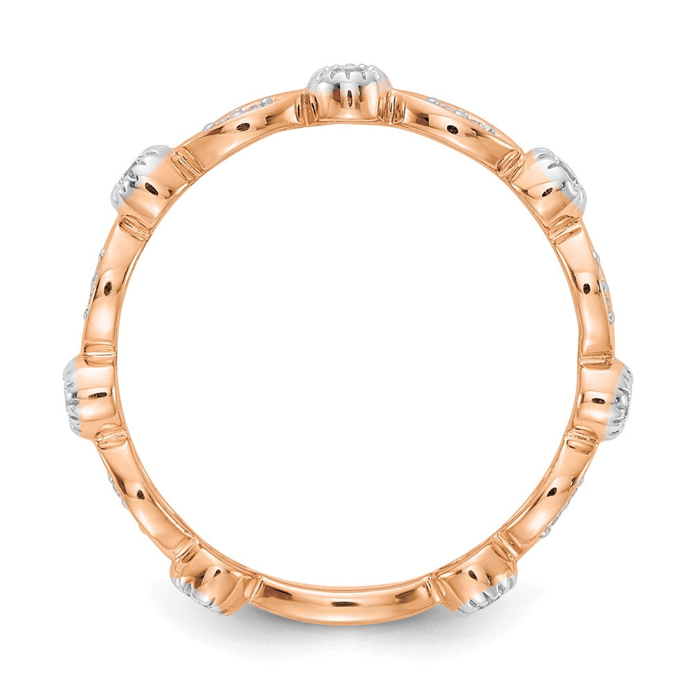 14k Rose Gold 1/5 carat Lab Grown Diamond VS/SI+ G+ Complete Fashion Band