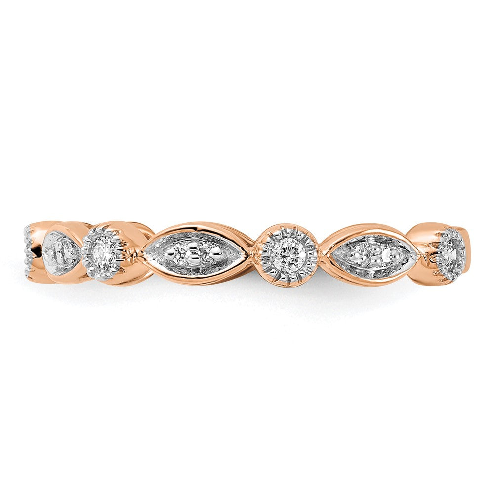 14k Rose Gold 1/5 carat Lab Grown Diamond VS/SI+ G+ Complete Fashion Band