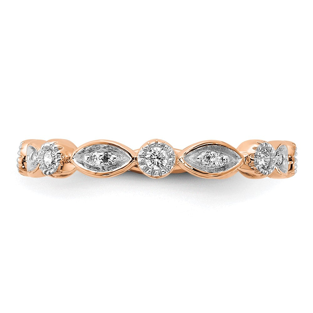 14k Rose Gold 1/5 carat Lab Grown Diamond VS/SI+ G+ Complete Fashion Band
