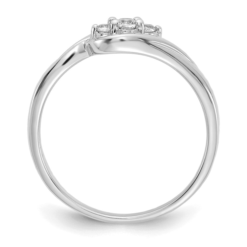 14k White Gold 1/10 carat Lab Grown Diamond VS/SI+ G+ Complete Three Stone Ring
