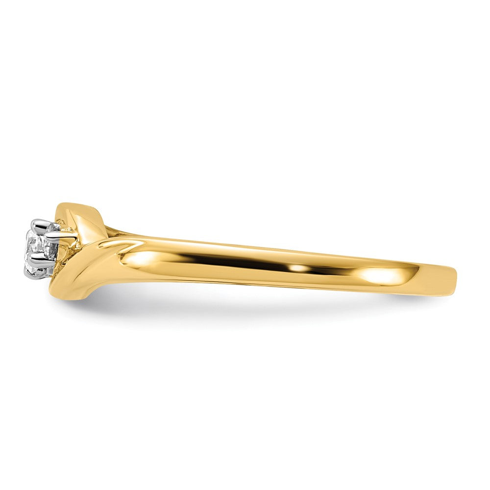 14k 1/10 carat Lab Grown Diamond VS/SI+ G+ Complete Three Stone Ring