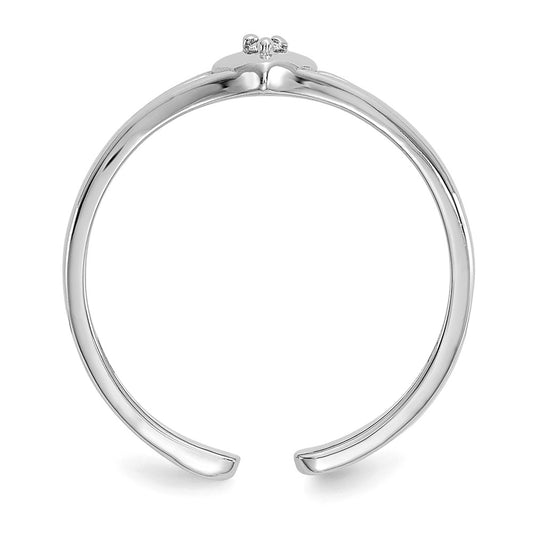 10K White Gold .01 carat Diamond Heart Toe Ring