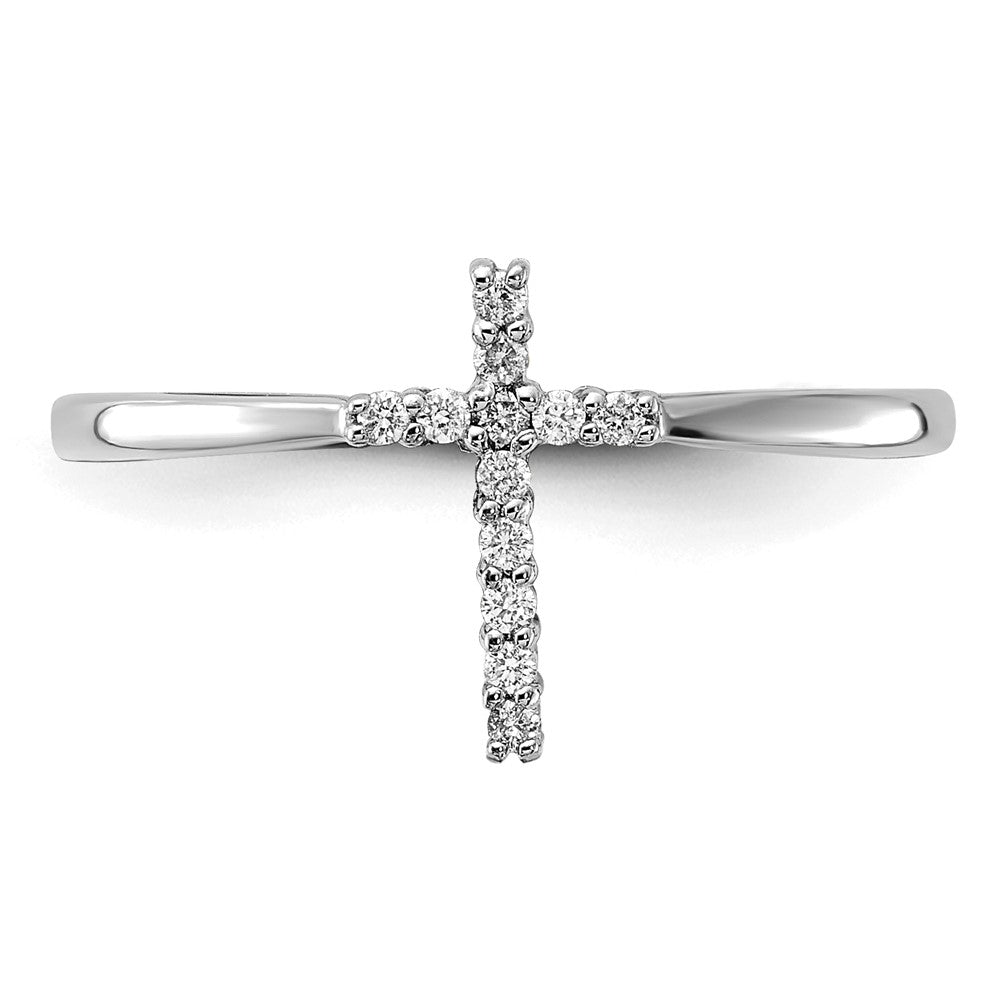 14k White Gold 1/15 carat Lab Grown Diamond VS/SI+ G+ Complete Cross Ring