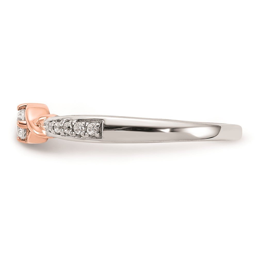 First Promise 14k White and Rose Gold 1/10 carat Round Diamond Complete Promise/Engagement Ring