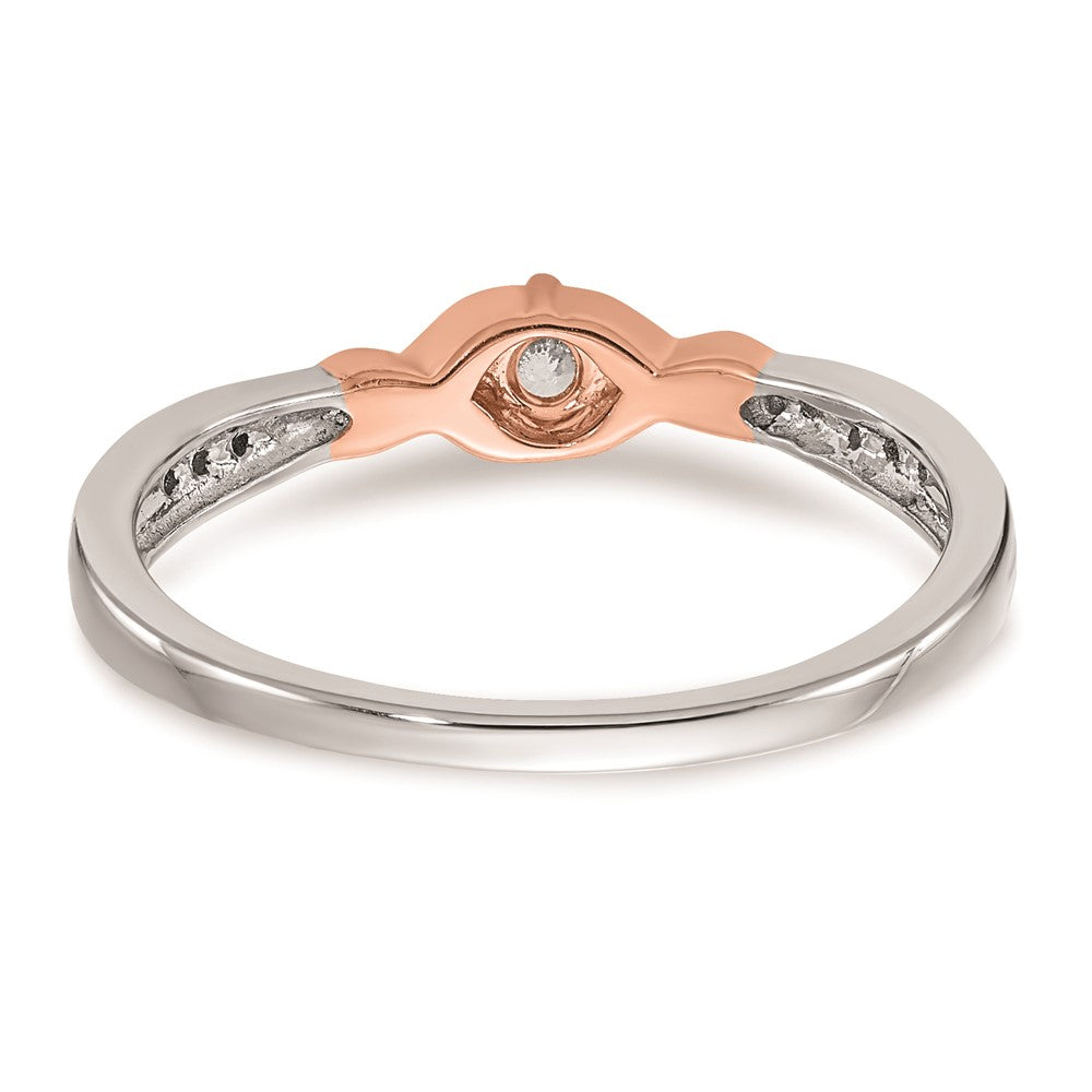 First Promise 14k White and Rose Gold 1/10 carat Round Diamond Complete Promise/Engagement Ring