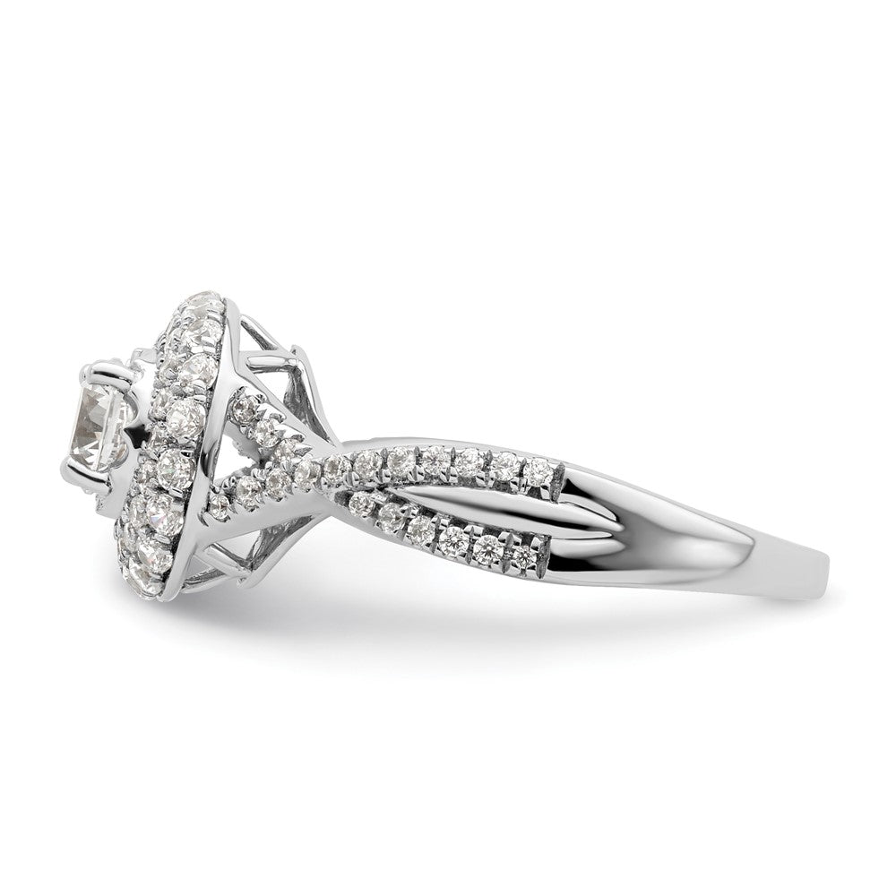 10K White Gold Eternal Promise Lab Grown VS/SI+ G+ Dia Halo Complete Ring