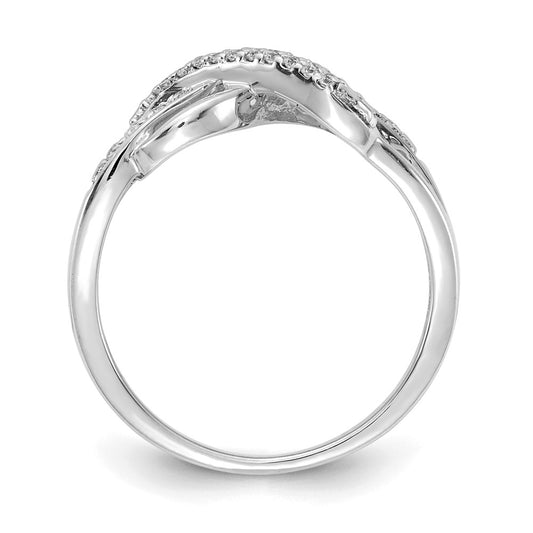 14k White Gold 1/10 carat Lab Grown Diamond VS/SI+ G+ Complete Infinity Symbol Ring
