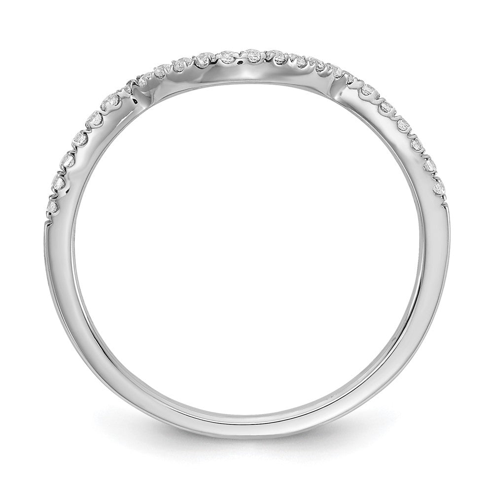 14K White Gold Lab Grown Diamond VS/SI+ G+ Contoured Wedding Band