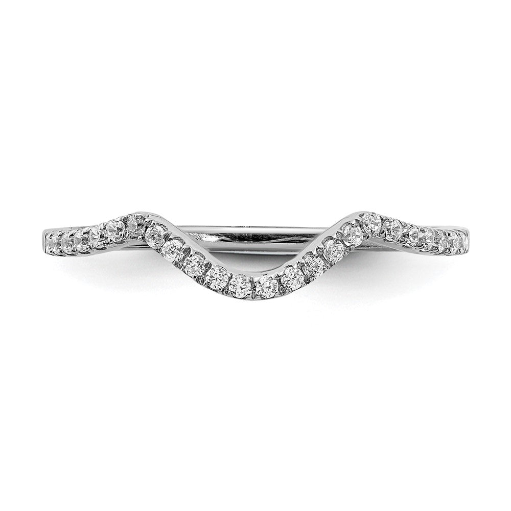 14K White Gold Lab Grown Diamond VS/SI+ G+ Contoured Wedding Band