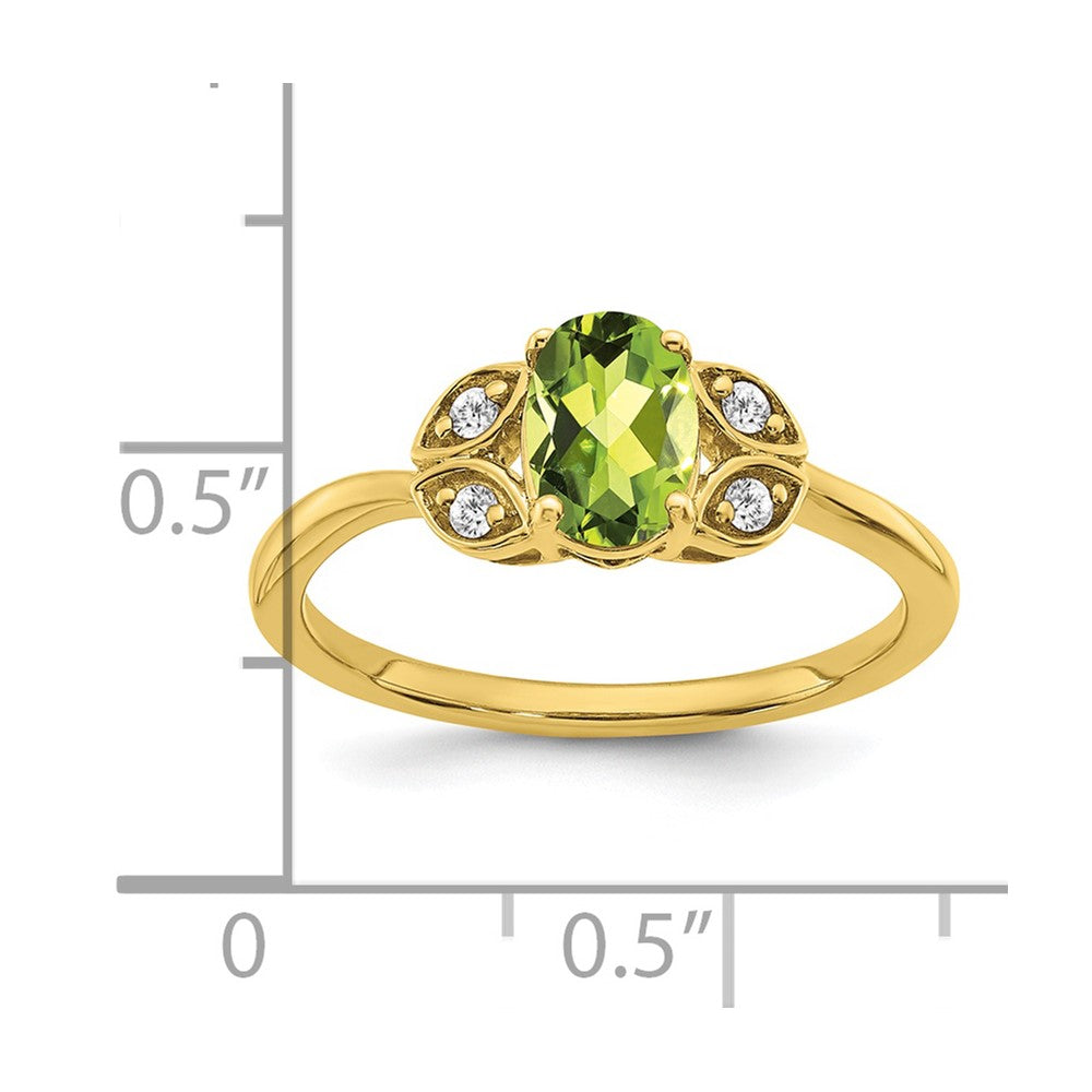 10k Peridot and Diamond Ring