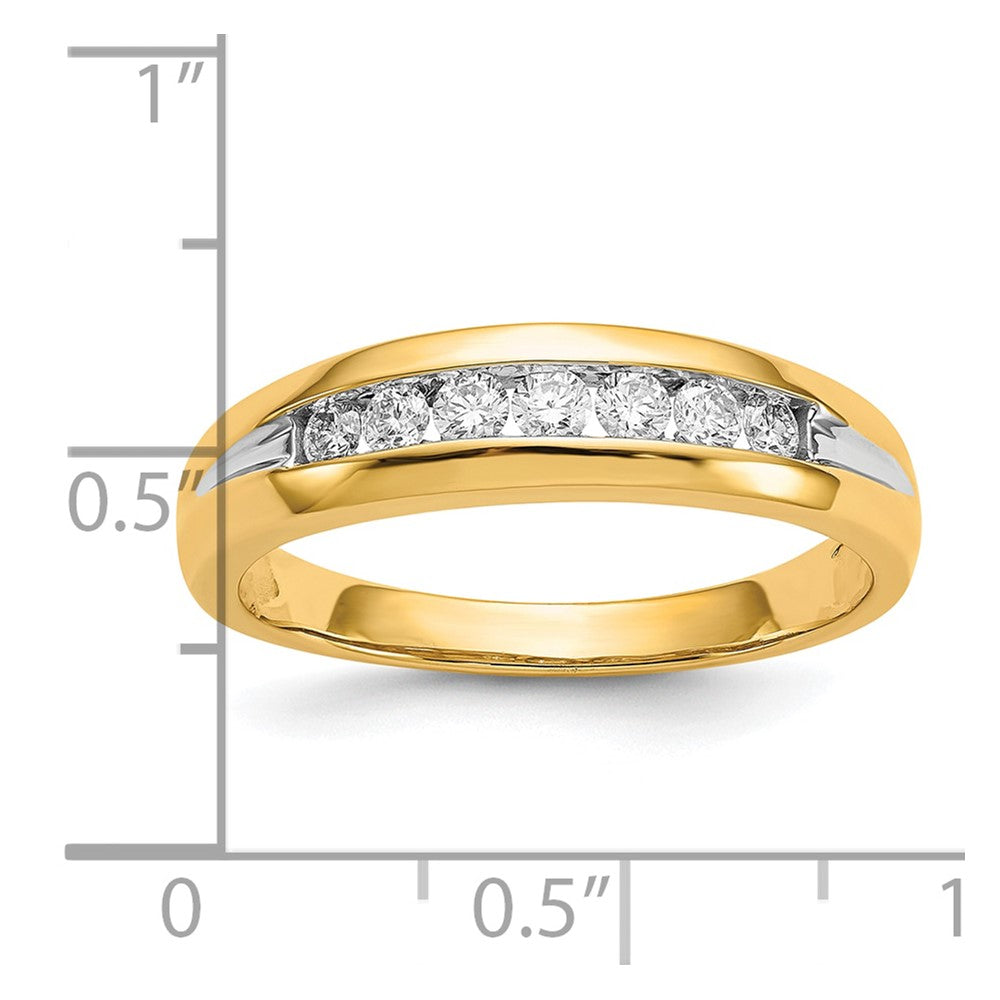 10K w/Rhodium Diamond Mens Channel Ring
