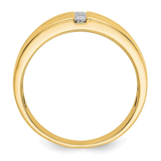IBGoodman 14k 1/4 carat Lab Grown Diamond VS/SI+ G+ Complete Polished and Satin Men's Ring