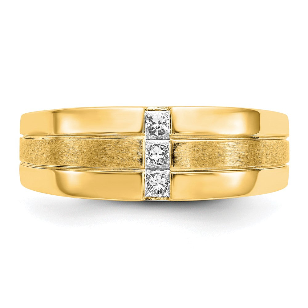 IBGoodman 14k 1/4 carat Lab Grown Diamond VS/SI+ G+ Complete Polished and Satin Men's Ring