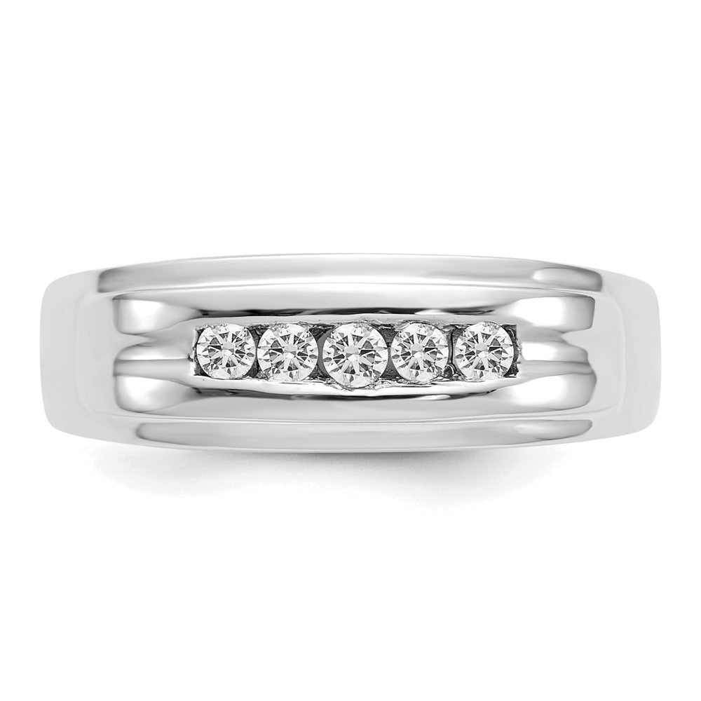 IBGoodman 14k White Gold 1/4 carat Lab Grown Diamond VS/SI+ G+ Complete Men's Band
