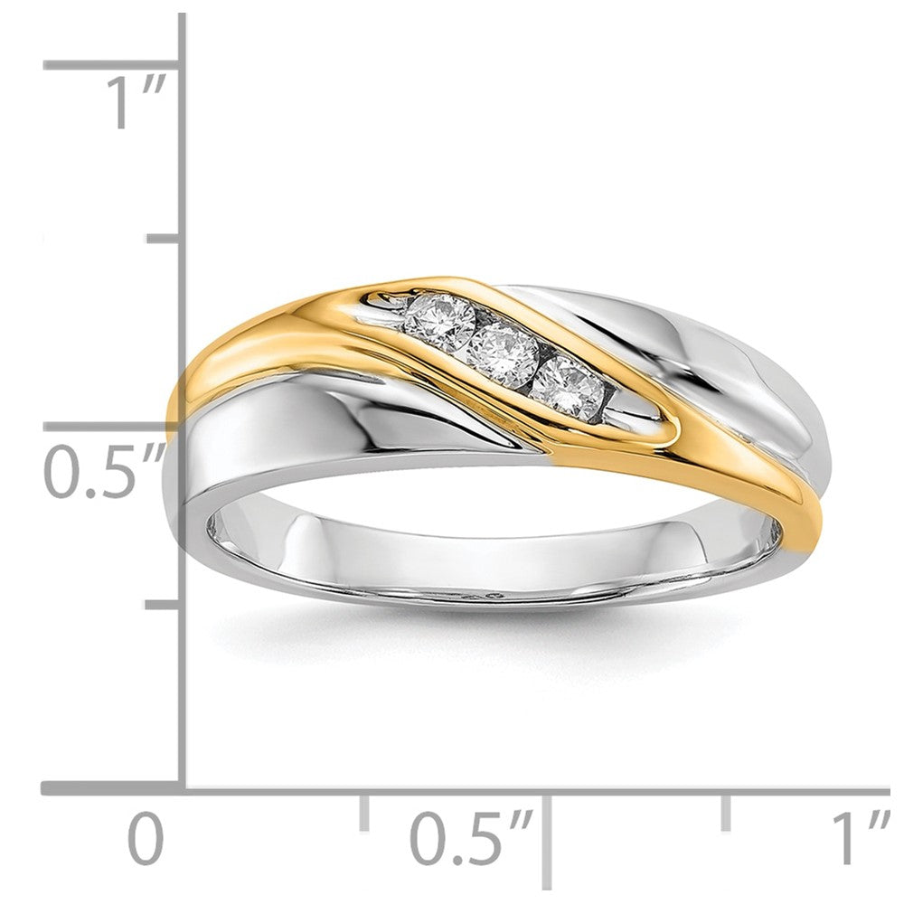 10K Two-tone Diamond Mens Ring