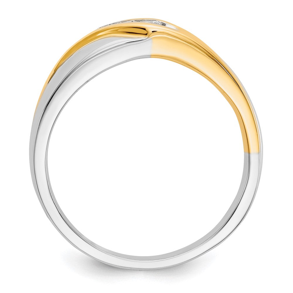 IBGoodman 14k Two-tone 1/6 carat Lab Grown Diamond VS/SI+ G+ Four Stone Complete Men's Ring