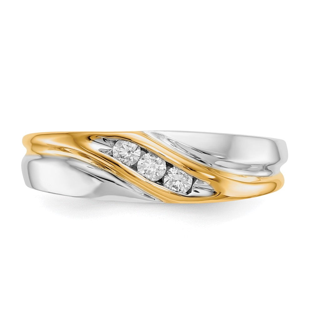 IBGoodman 14k Two-tone 1/6 carat Lab Grown Diamond VS/SI+ G+ Four Stone Complete Men's Ring