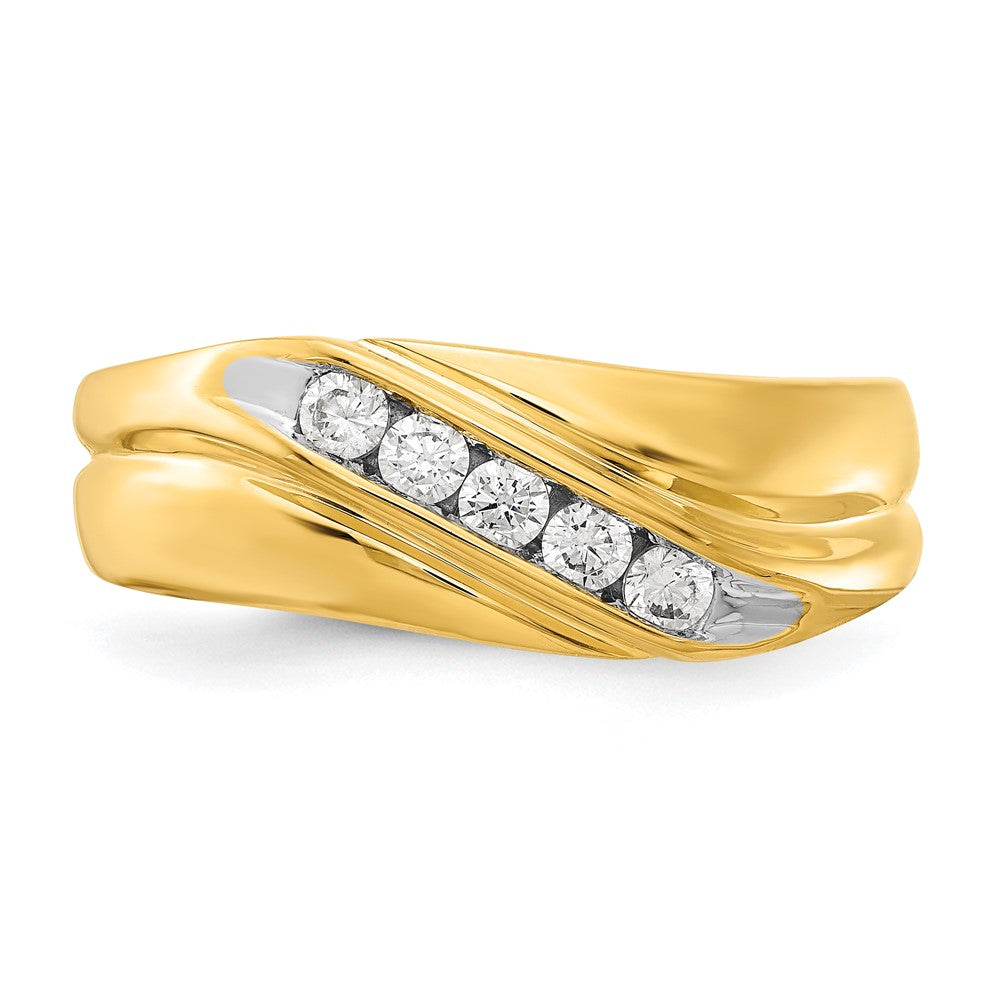 IBGoodman 14k 1/3 carat Lab Grown Diamond VS/SI+ G+ Five Stone Complete Men's Ring