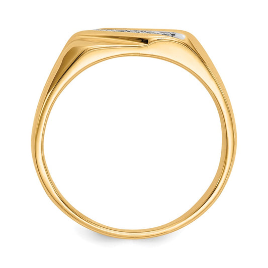 IBGoodman 14k White Gold 1/8 carat Lab Grown Diamond VS/SI+ G+ Six Stone Complete Men's Ring