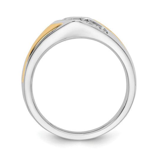 IBGoodman 14k Two-tone 1/4 carat Lab Grown Diamond VS/SI+ G+ Complete Men's Ring