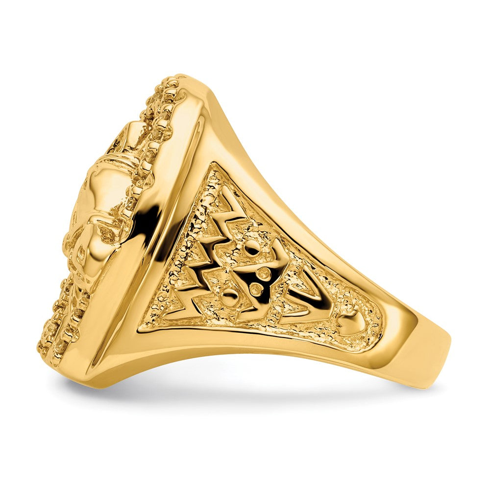 IBGoodman 14k 1/2 carat Lab Grown Diamond VS/SI+ G+ Complete Horseshoe with Horse Men's Ring