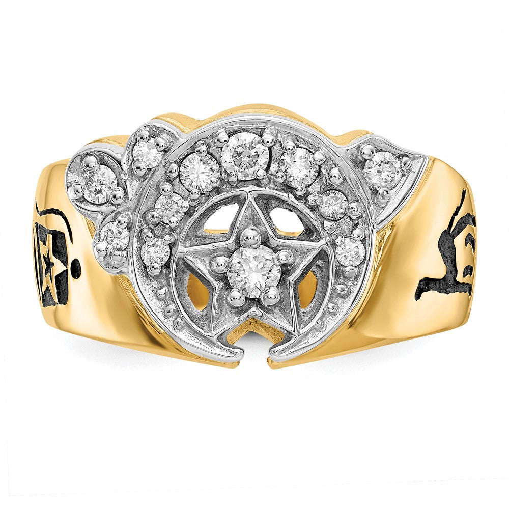 IBGoodman 14k Two-Tone 3/8 carat Lab Grown Diamond VS/SI+ G+ Complete Men's Shriner's Ring